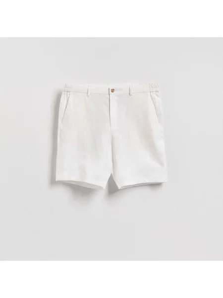 Reserved Regular rövidnadrág lenből fehér