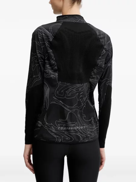 Ușor geacă Compressport cu imagine cu imprimeu abstract negru