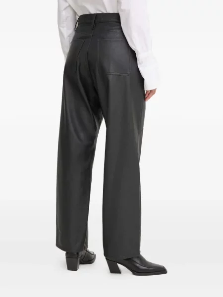 Pantaloni Won Hundred din piele negru