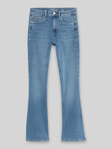 Jeansy bootcut z mieszanka bawełny w 5 kieszeni Tom Tailor Denim niebieskie