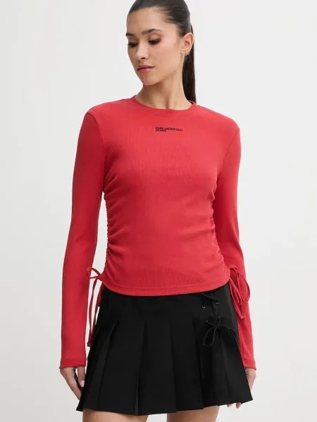 Tricou mânecă lungă Karl Lagerfeld Jeans negru