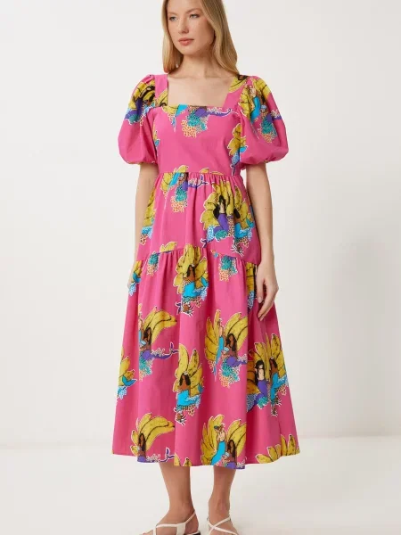 Happiness İstanbul Rochie azur mov închis / roz deschis galben