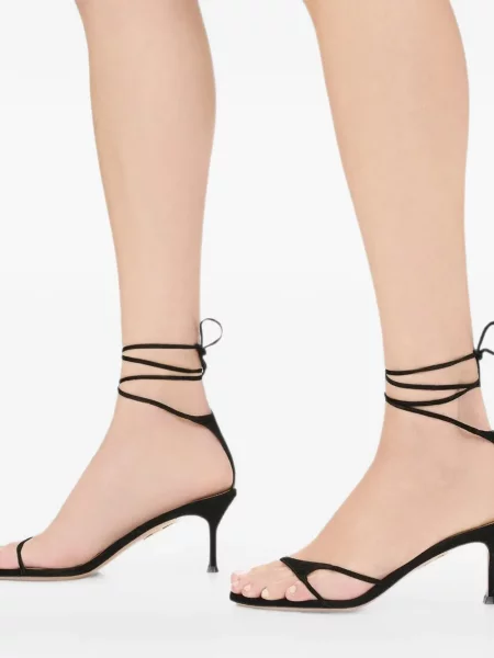 Bikini Aquazzura din piele de căprioară negru