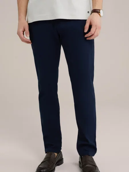 WE Fashion Chino hlače marine