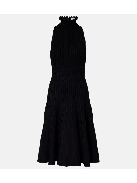 Rochie midi Alaïa tricotate până la genunchi de costum negru