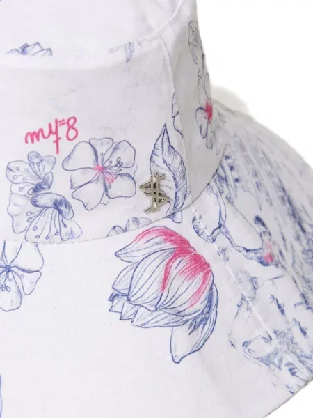 Pălărie Twinset cu model floral cu imagine alb