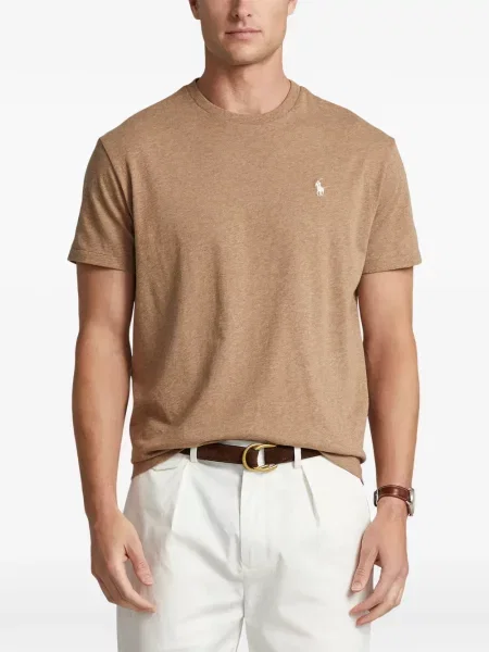 Tricou polo Polo Ralph Lauren cu glugă cu blană cu broderie roșu