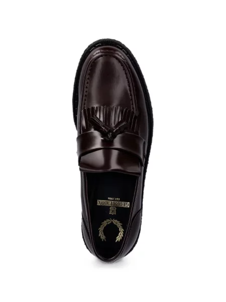 Pantofi loafer Fred Perry din piele roșu