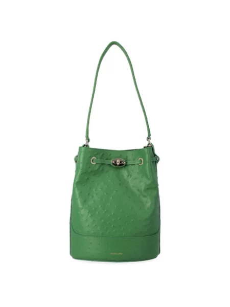 Torebka bucket Zanellato skórzana zielona