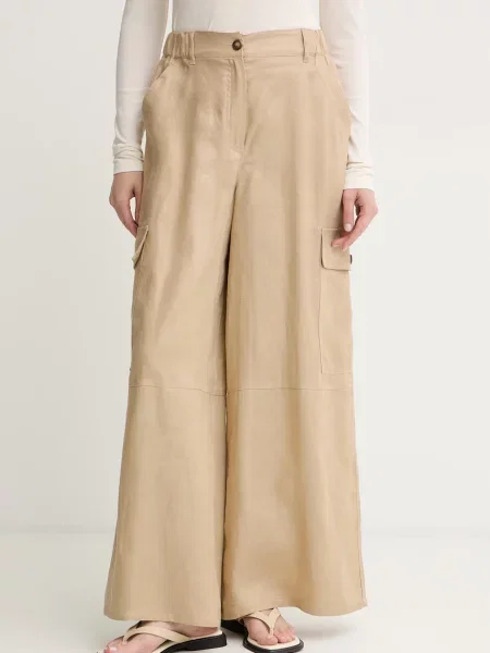 Weekend Max Mara pantaloni cargo pentru femei din in bej