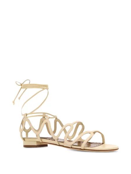 Sandale Manolo Blahnik din piele fără toc