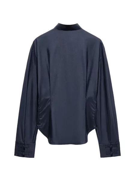 Bluză Shanghai Tang de mătase albastru