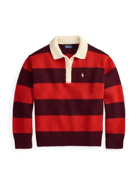 Polo Ralph Lauren Pulover deschis / roșu / roșu vin bej
