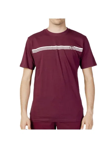 T-shirt Sergio Tacchini Stripe B bordowy czerwona