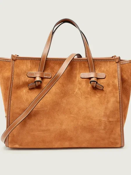 GIANNI CHIARINI Geantă shopper MARCELLA | piele întoarsă maro