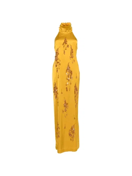 Rochie maxi Des Phemmes cu paiete cu spatele deschis