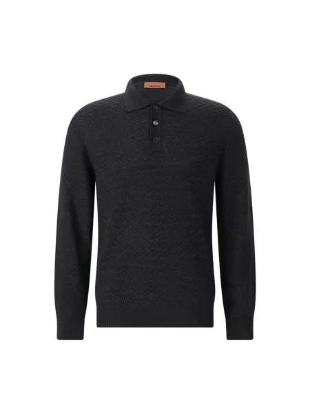 Dzianinowy sweter Missoni z okrągłym dekoltem czarny