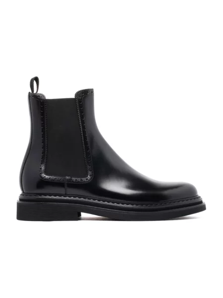 Krótkie botki Dolce And Gabbana skórzane czarne
