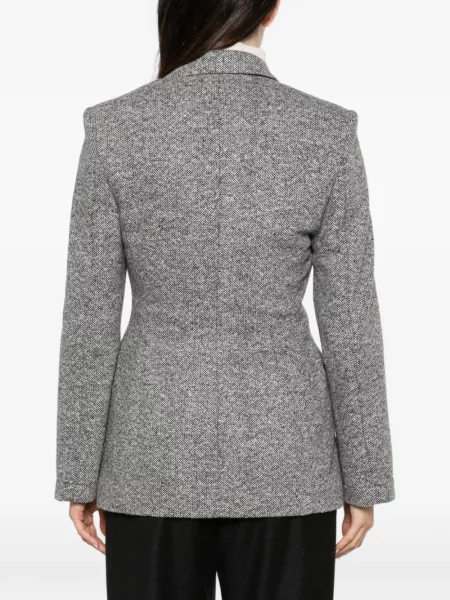 Μπουφάν Emporio Armani tweed διπλόκουμπα λευκό