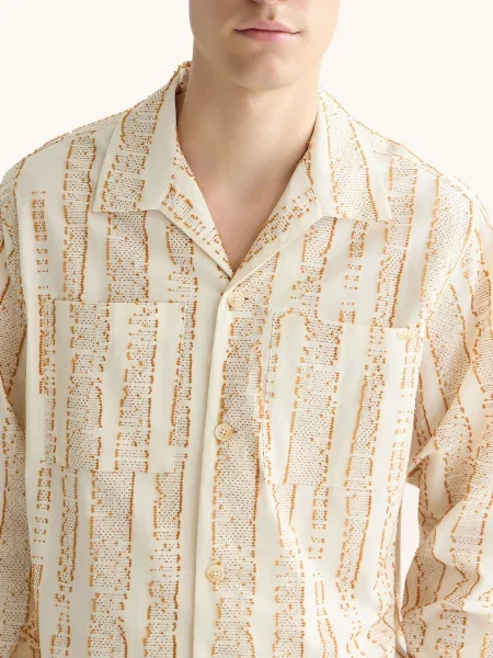 Scotch & Soda Košile Relaxed Fit koňaková bílá