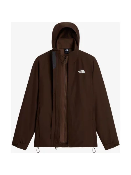 Kurtka z kapturem The North Face Quest Mono Triclimate ciemny S brązowy