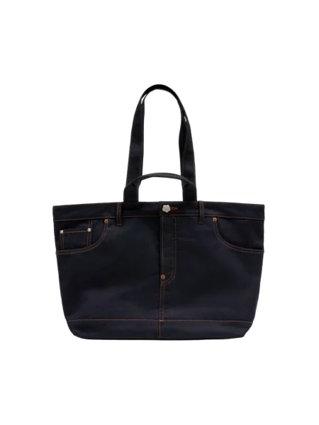 Kenzo Shopper/Tote bag torebka tote jeansowa czarna