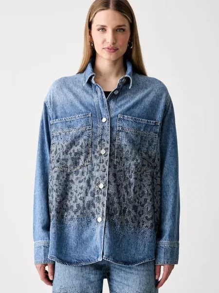 Liu Jo cămașă pentru femei din denim albastru