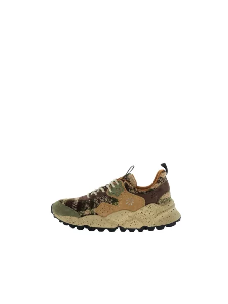 Sneakersy Flower Mountain wełniane w kwiatki brązowe