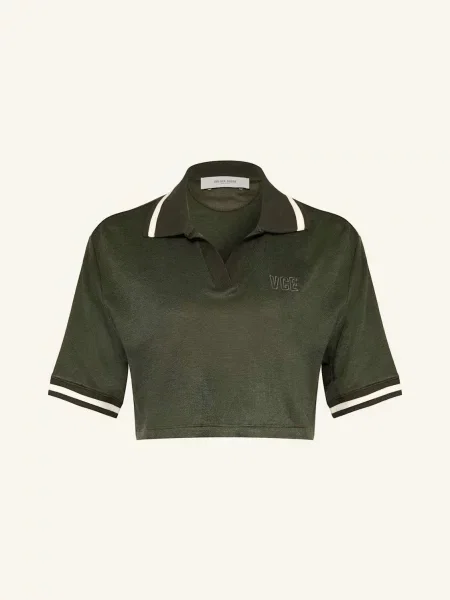 Golden Goose Žerzejová Polokošile tmavě zelená