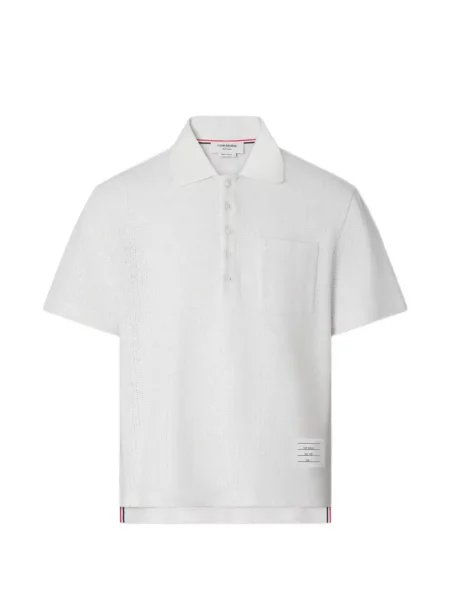 Tricou polo Thom Browne de in alb
