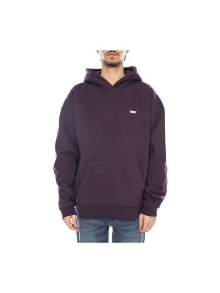 Bluza z kapturem Obey z kapturem brązowa