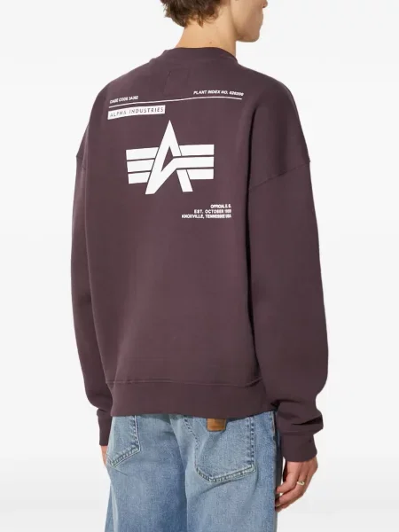 Pulover Alpha Industries cu decolteu rotund violet