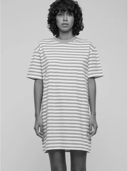 Rochie Urban Classics cu dungi de costum alb