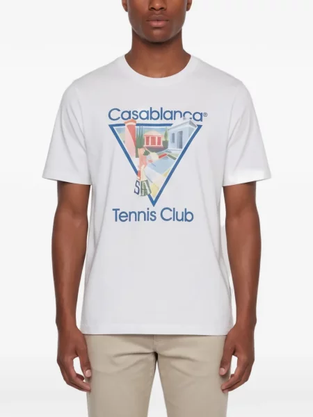 Tricou Casablanca cu imagine tenis alb