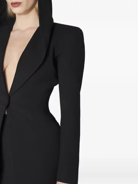 Geacă Mugler cu glugă negru