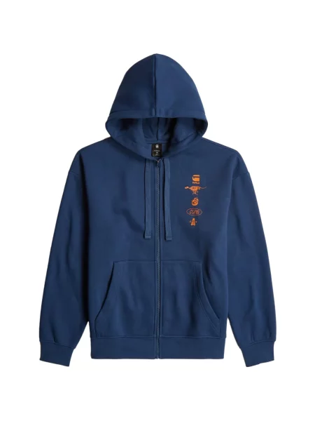 Mikina s kapucňou G-star Raw modrá