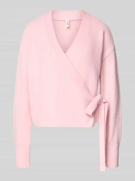 Kardigan o kroju regular fit z dodatkiem wełny model ‘KIRA’ Only różowy