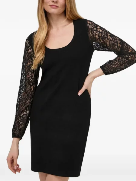 Lung rochie Morgan din dantelă negru