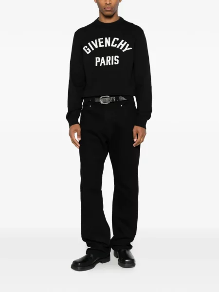 Pulover Givenchy cu decolteu rotund cu autograf negru