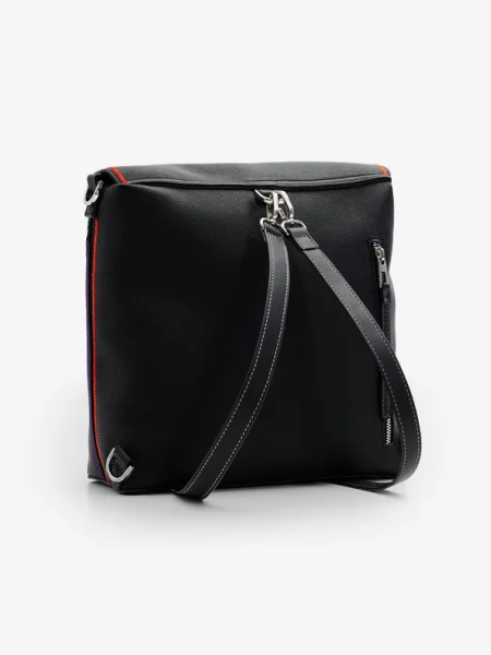 Раница Desigual CLEO BLACK JERSEY малък с апликация черно