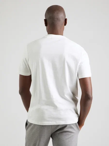 HUGO Tricou Dalendi Écru alb