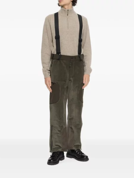 Pantaloni de schi Sease de catifea cord verde