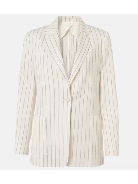 Laneni blazer Max Mara s črtami