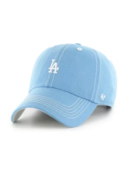 Шапка с козирка 47 brand MLB LA Dodgers с изчистен дизайн синьо