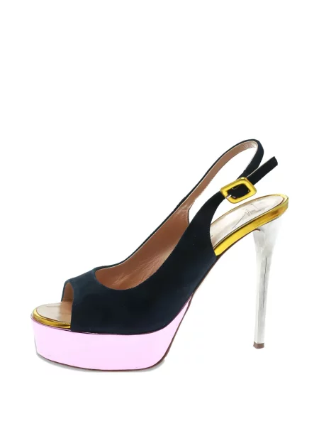 Sandale Giuseppe Zanotti din piele de căprioară cu platformă albastru