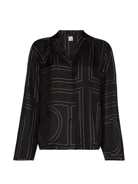 Top Toteme de mătase negru