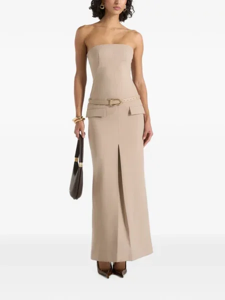 Cu centură rochie maxi Manière De Voir bej