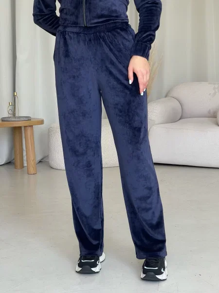 Велюрові Штани палаццо Merlini синій