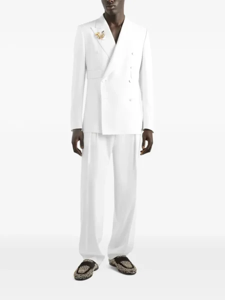 Pantaloni Dolce & Gabbana plisate alb