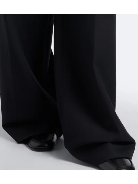 Vlnené opasaný nohavice Dries Van Noten čierna